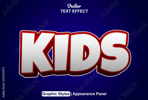kids text effect with graphic style and editable.