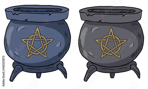 Witch magic cauldron vector