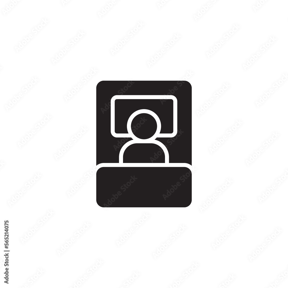 Glyph sleep vector icon from top view. Vector graphic Glyph sleep vector icon from top view. Vector graphic