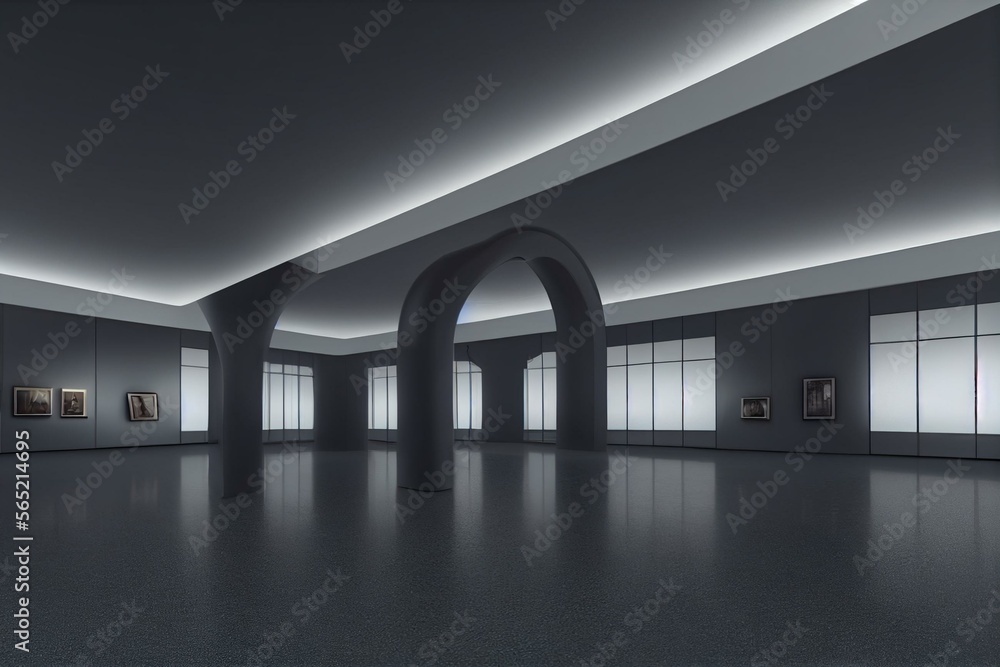3d rendering. 360 degree spherical seamless vr panorama. Abstract empty ...