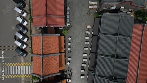 Wallpaper Mural Drone sky view of crowded houses in the big mega capital city where people live, work and play Torontodigital.ca