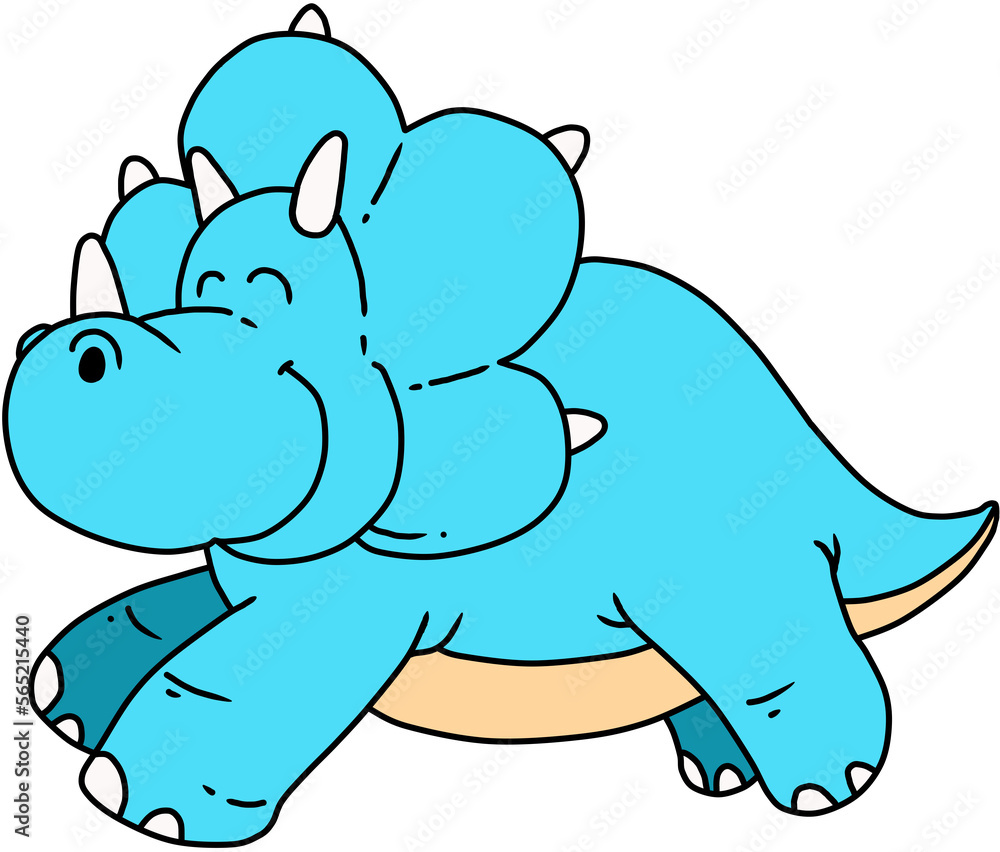 triceratops dinosaur cartoon illustration