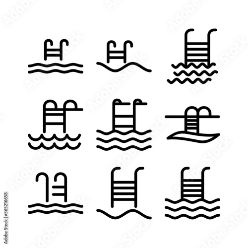 swimming pool icon or logo isolated sign symbol vector illustration - high quality black style vector icons