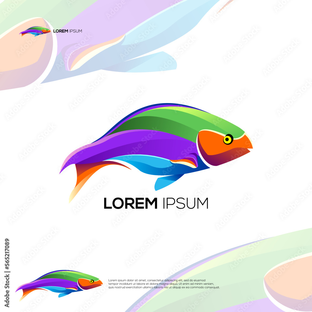 Colorful fish logo design idea Colorful fish logo design idea