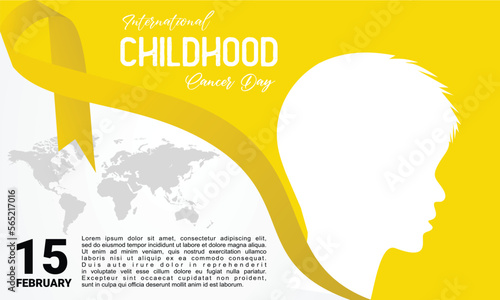 International Childhood Cancer day (ICCD) is observed every year on February 15, to raise awareness, and to express support for children and adolescents with cancer. Vector illustration