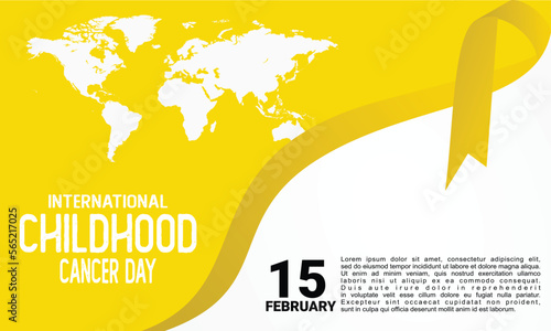 International Childhood Cancer day (ICCD) is observed every year on February 15, to raise awareness, and to express support for children and adolescents with cancer. Vector illustration