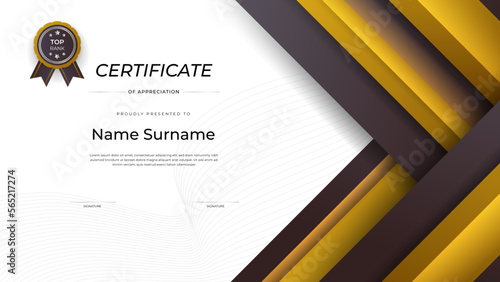 Luxury certificate template. Diploma of modern design or gift certificate. Vector illustration.