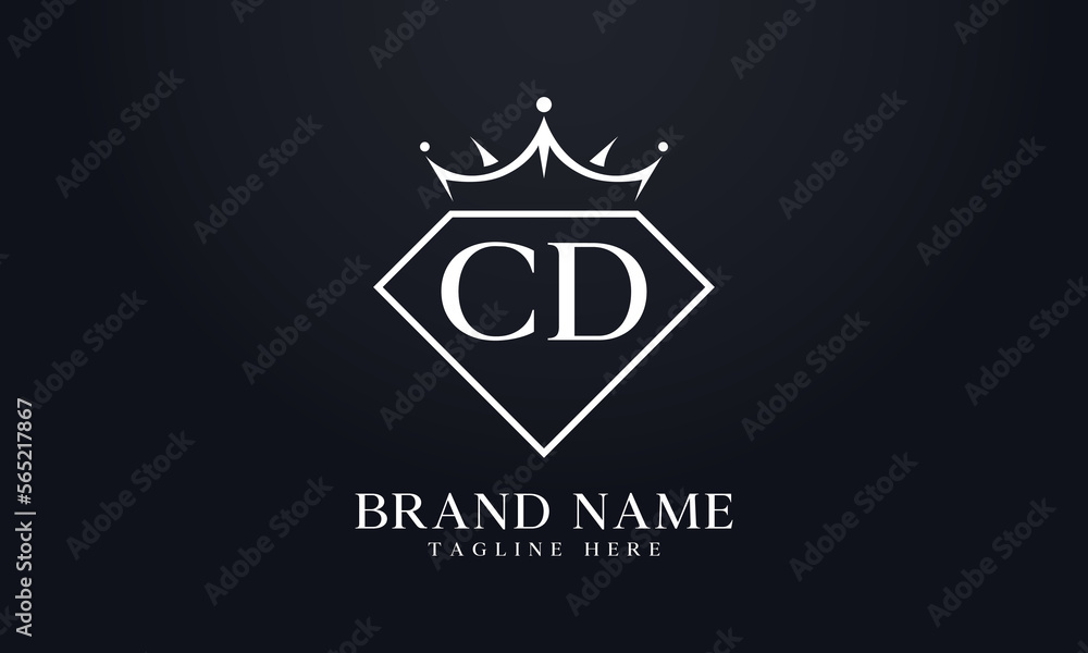Diamond crown vector. Luxury queen logo for jewelry vector with letters Diamond crown vector. Luxury queen logo for jewelry vector with letters