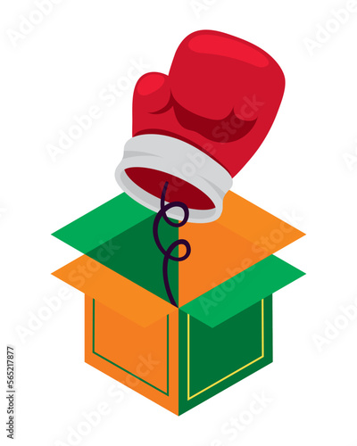 prank boxing glove in box