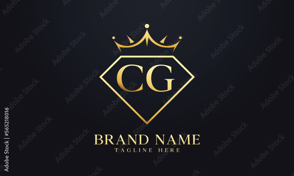 Diamond crown vector. Luxury queen logo for jewelry vector with letters Diamond crown vector. Luxury queen logo for jewelry vector with letters