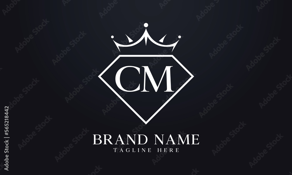 Diamond crown vector. Luxury queen logo for jewelry vector with letters Diamond crown vector. Luxury queen logo for jewelry vector with letters