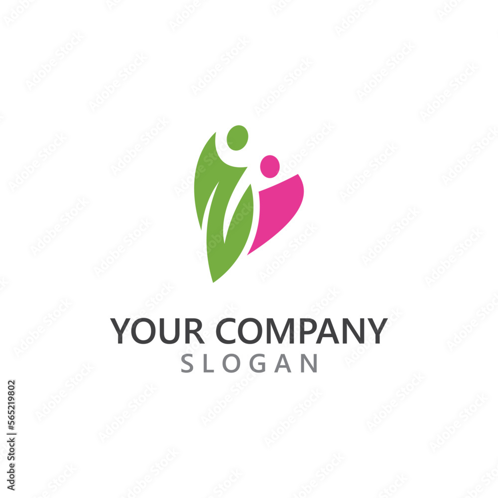 Human With Leaf logo design people character figure green nature Human With Leaf logo design people character figure green nature