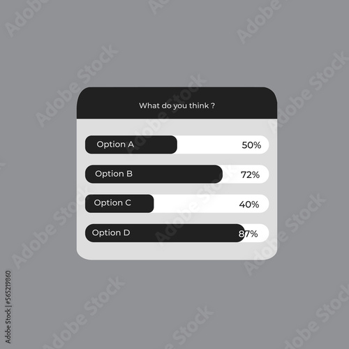 Vector illustration polling with option concept.  Instagram Polling fitur. photo