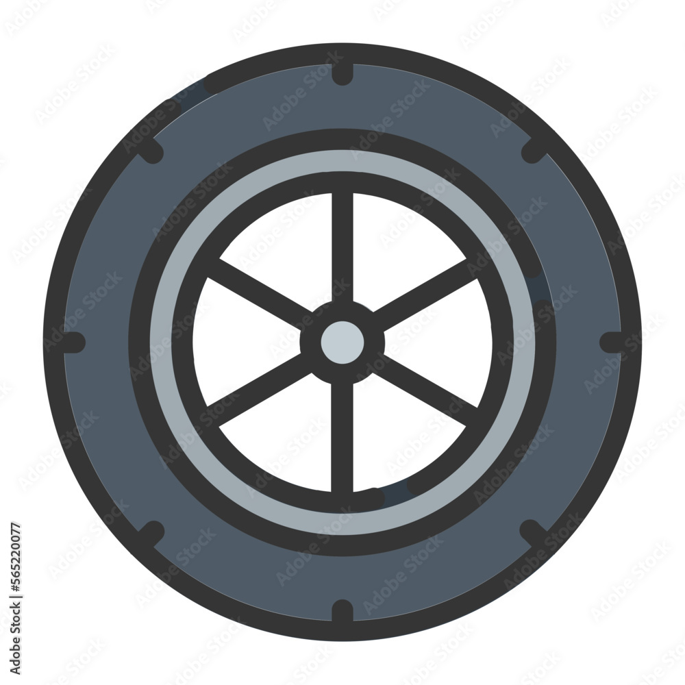 Fototapeta premium wheel line icon