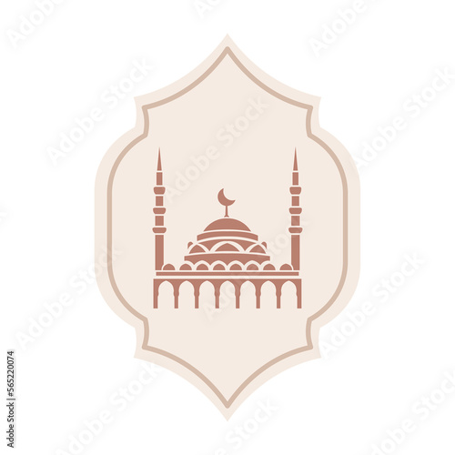 Muslim mosque on white background