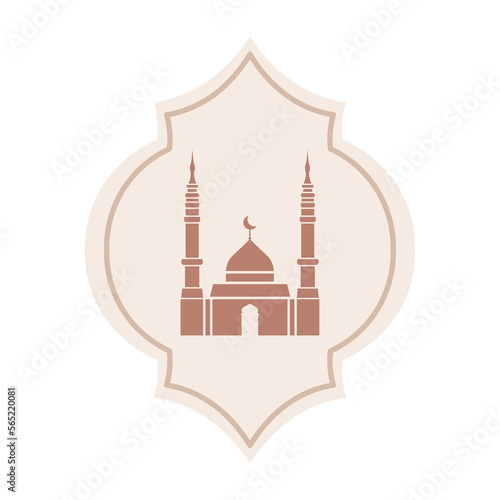 Muslim mosque on white background