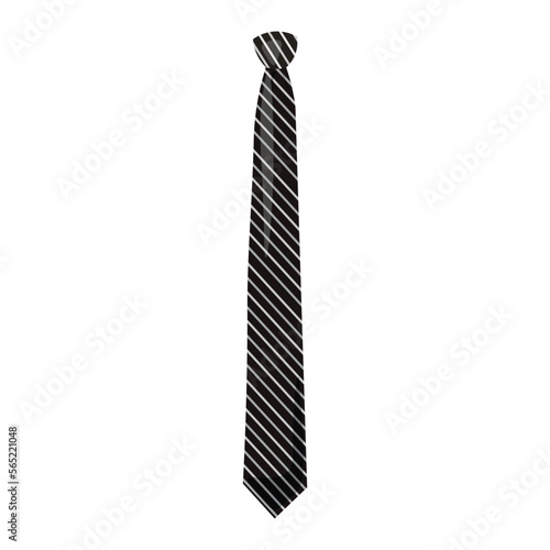 Striped necktie on white background