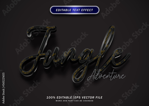 Jungle adventure text effect. scary text style effect editable