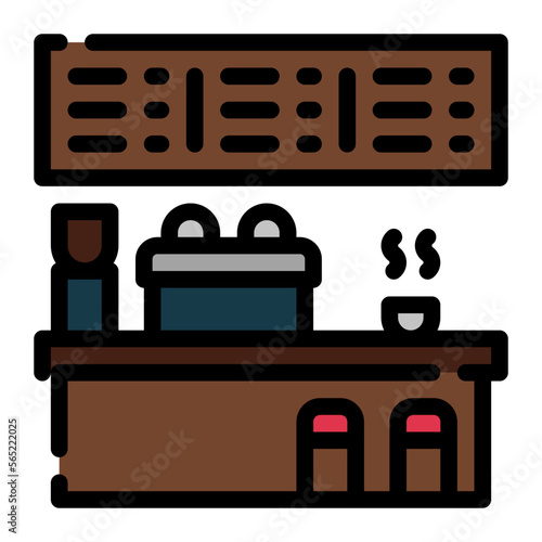 bar counter line icon