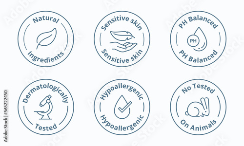 Cosmetic certification label. Special features symbol. Cosmetic product unique selling point badge vector illustration. Perfect sign design for shop and sale banners.
