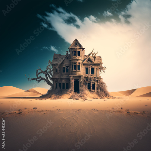 Scary house in the desert