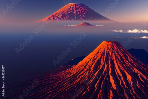 Tela Mount Bromo volcano erupting Indonesian South East Asia
