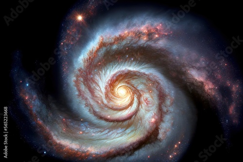 Galaxy,  great spiral created with Generative AI technology photo