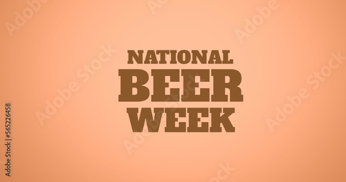 Image of national beer week text over orange background