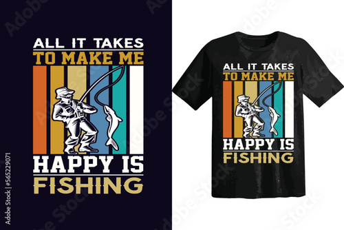 Fishing illustration for t-shirt design