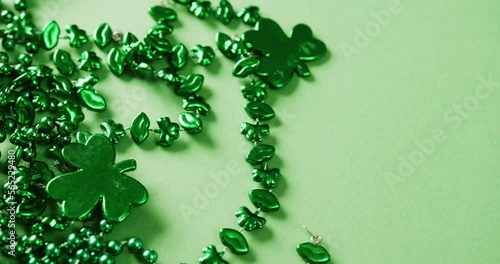 Wallpaper Mural Video of st patrick's green shamrock and necklace on green background Torontodigital.ca