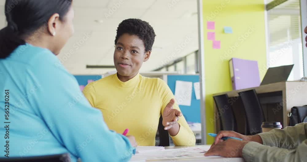 African american business people having meeting at office, slow motion African american business people having meeting at office, slow motion