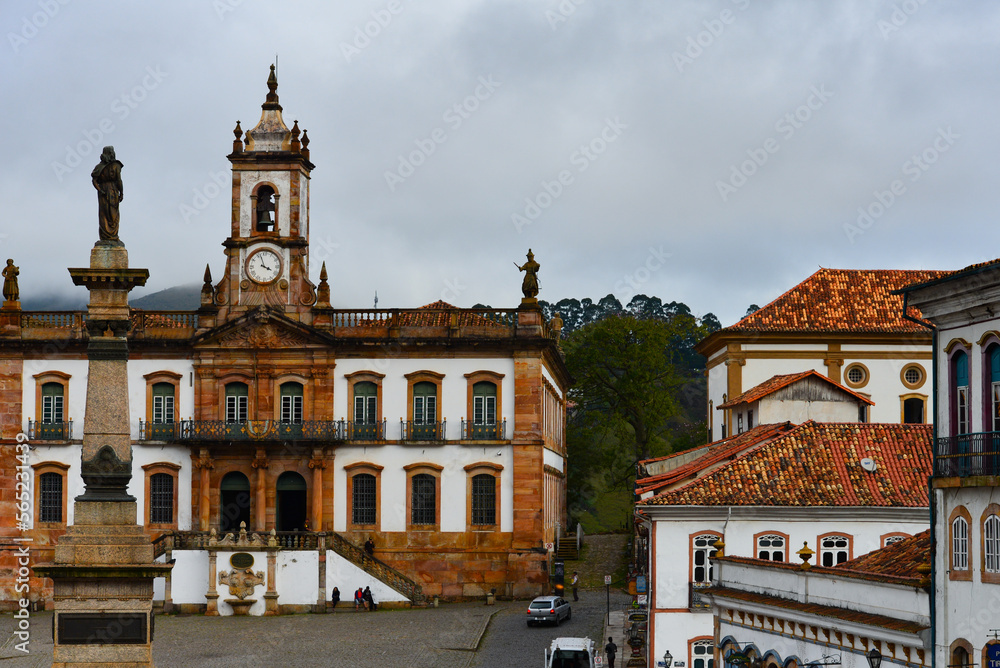 The palace harbouring the Museu da Inconfidência on the main square of the historic district of World Heritage-listed Ouro Preto town, Minas Gerais state, Brazil