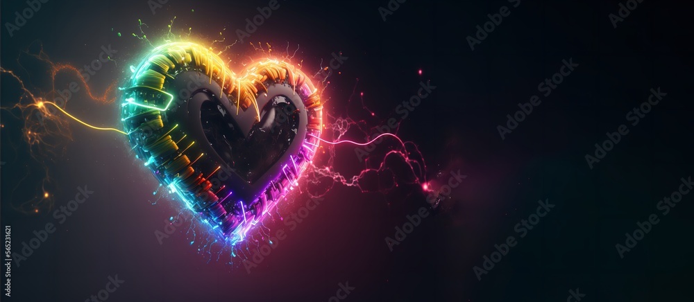 Valentines day background with a love sign. 2023 valentines day background with copy space. Generative Ai.