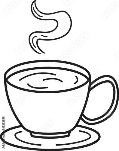 cup of coffee outline style