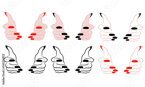 Women's open magic hands spell vector variation