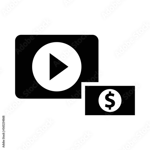 Video monetization icon vector graphic illustration