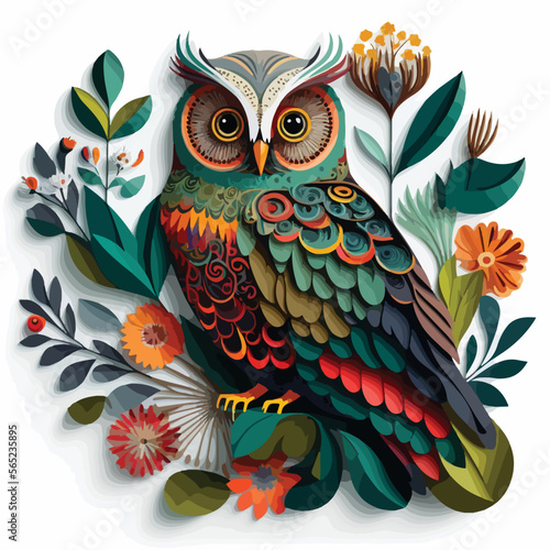 scandinavian folk pattern owl