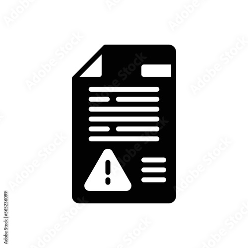 Black solid icon for disclaimers