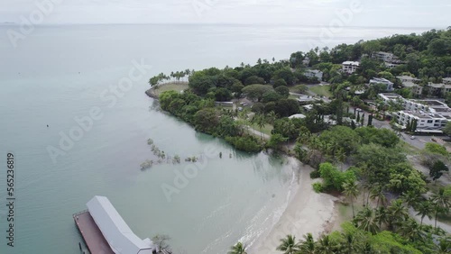 Flying Over Port Douglas Sugar Wharf Near Rex Smeal Park In Port Douglas, Queensland. aerial photo