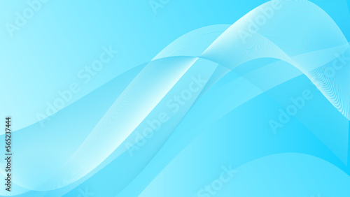 Abstract pastel blue wavy modern style background.