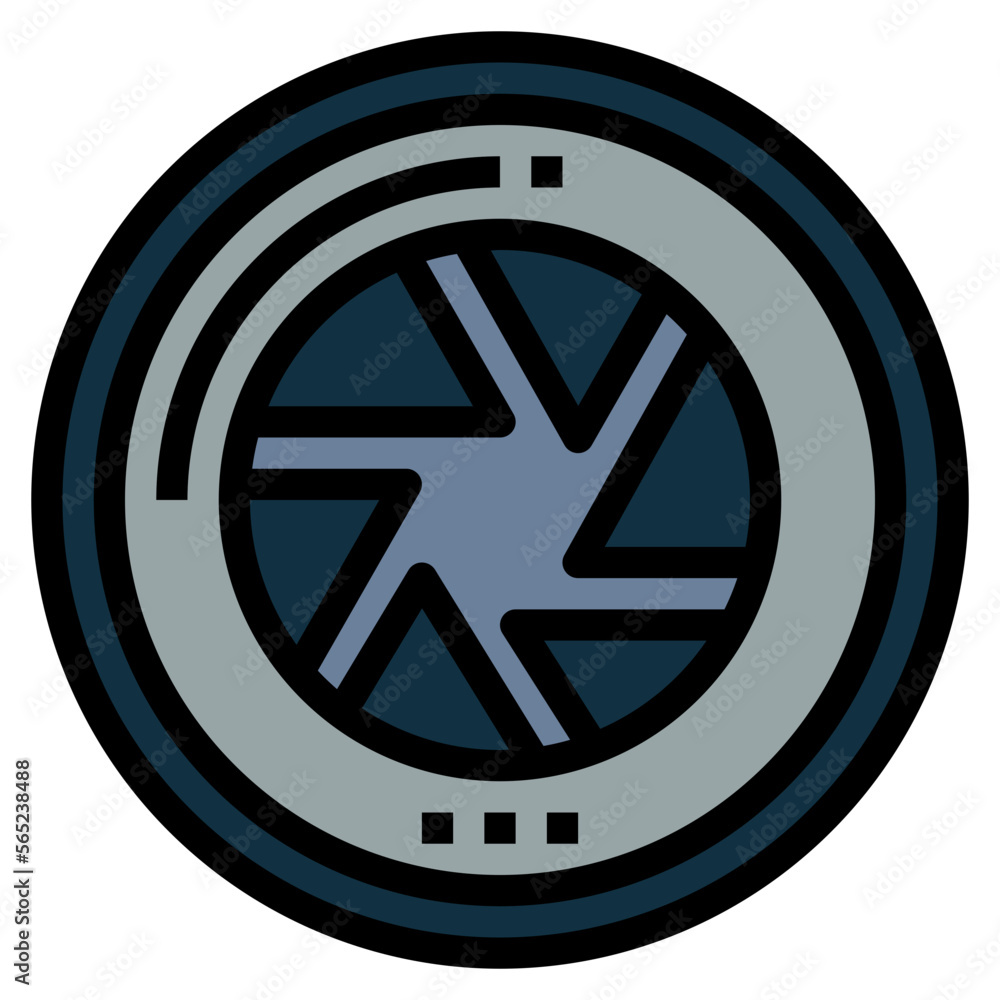 lens filled outline icon style lens filled outline icon style