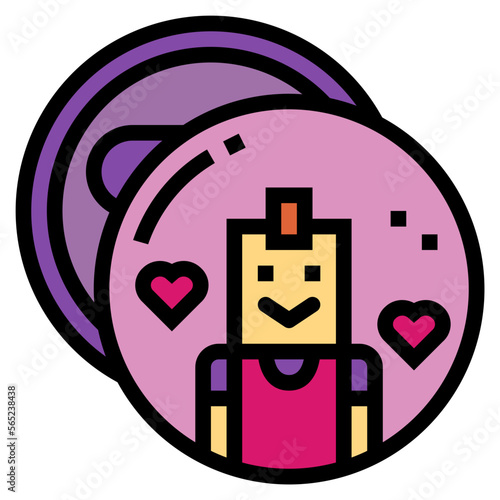 brooch filled outline icon style