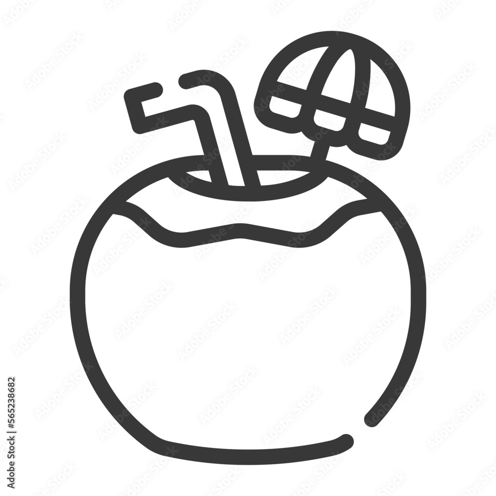 coconut drink line icon