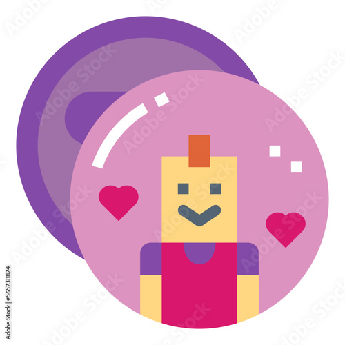 brooch flat icon style