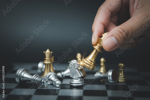 Business success concept, chess board game concept for ideas and Strategy planning competition and strategy.