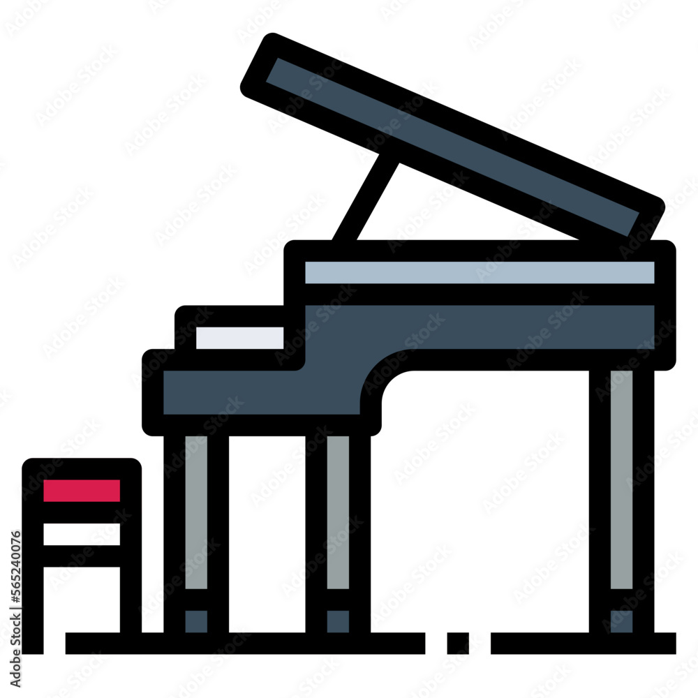 piano filled outline icon style piano filled outline icon style