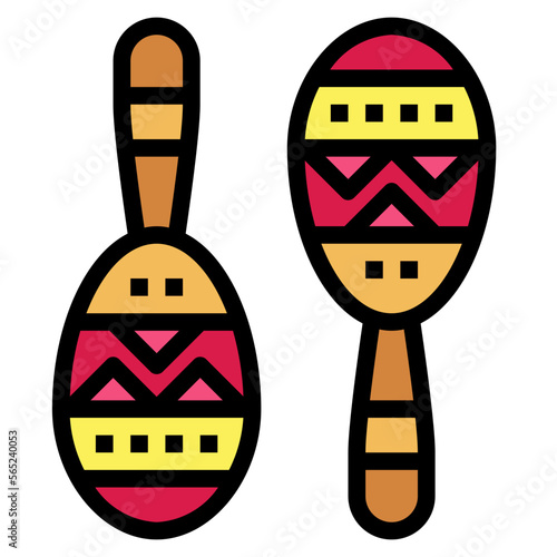 maraca filled outline icon style