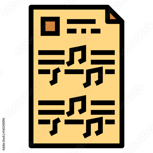 sheet filled outline icon style