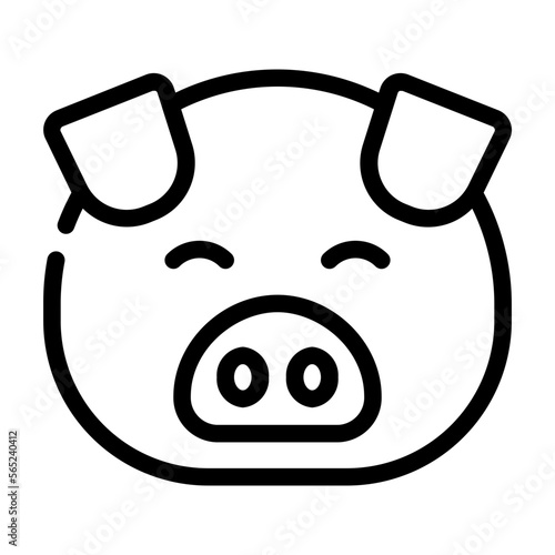 pig line icon