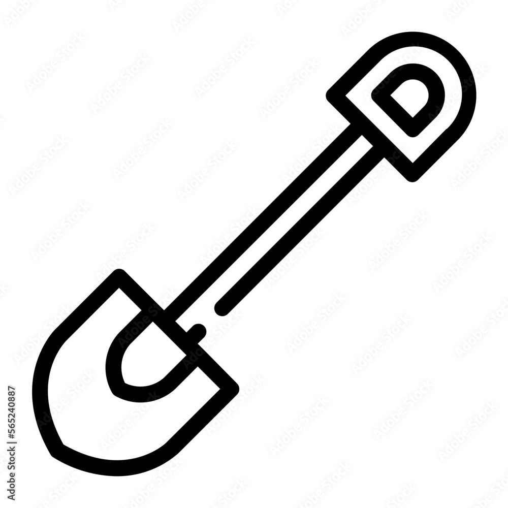 shovel line icon